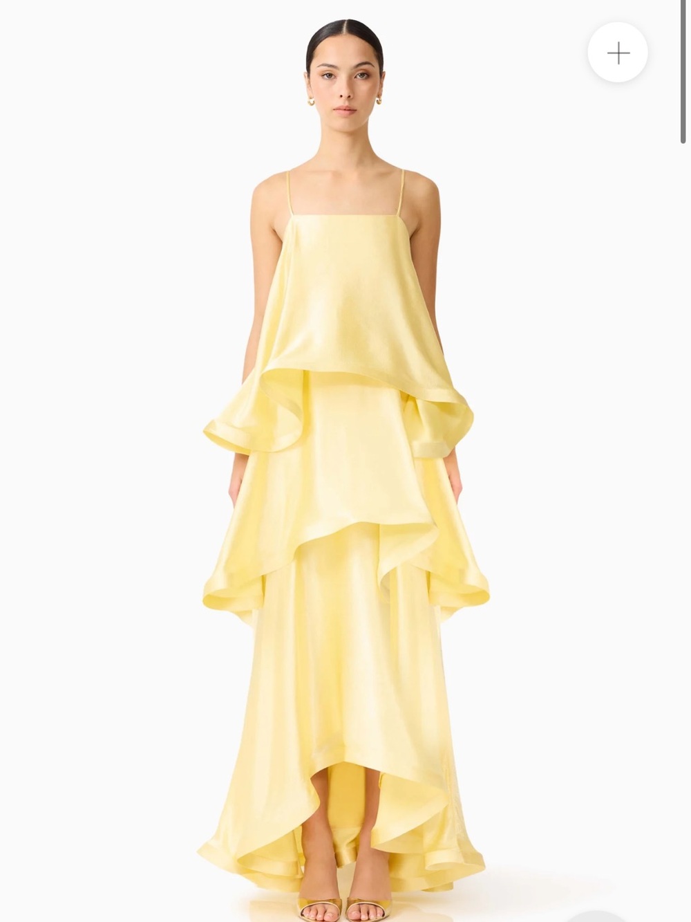 Elliatt Pale Yellow High-Low Layered Maxi Dress - Picture 1 of 3